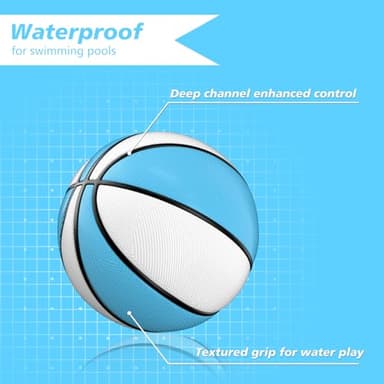 Uladis 2 Pack Pool Basketball - Choose Between Size 3 and Size 6, Waterproof Ball with Anti-Slip Grip, Sturdy for Swimming Pool Basketball Hoops & Games - Image 7