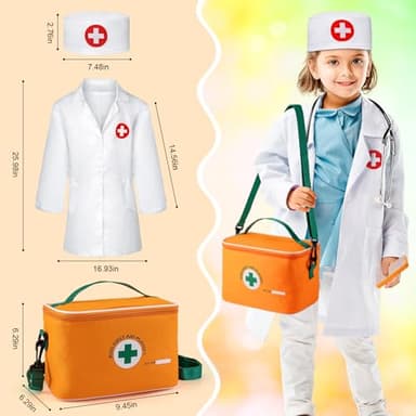 EFO SHM Doctor Kit for Kids, 34 Pcs Kids Doctor Playset kit for Toddlers 3-5 with Medical Storage Bag & Real Stethoscope, for Boys and Girls Fun Role Playing Game, Doctor Play for Kids Toddlers - Image 3