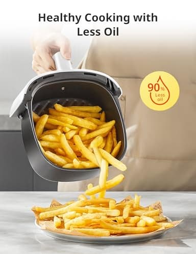 COMFEE' Compact 2.1 Quart Air Fryer with 12 Menu Options, Adjustable Timer & Temperature Control 180-400 degrees F, Dishwasher-Safe Nonstick Fry Basket with Stainless Steel Finish - Image 2