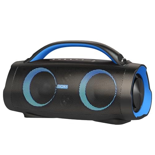 DOSS Extreme Boom Pro Loud Bluetooth Speaker with 100W Stereo Sound, Extra Bass, 20H Playtime, Party-Sync Led Lights, Built-in Power Bank, IPX6 Waterproof for Outdoor, Camping, Travel-Blue - Image 1