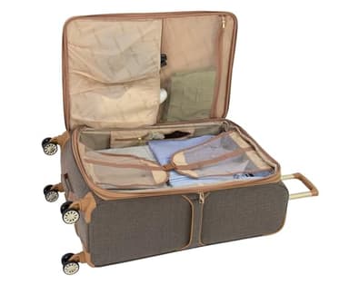 London Fog Kensington Navy Sand Herringbone 24" Expandable Spinner, 24 Inch - Image 3