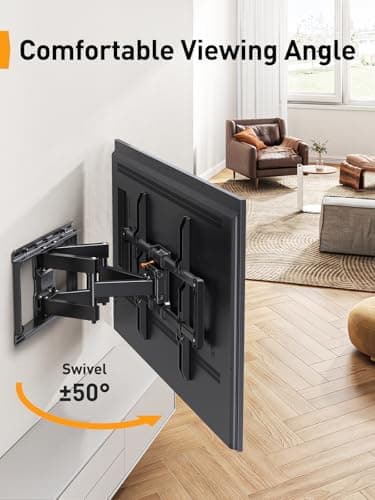 Perlegear UL Listed Full Motion TV Wall Mount for 42-85 inch TVs up to 132 lbs, TV Mount with Dual Articulating Arms, Tool-Free Tilt, Swivel, Extension, Leveling, Max VESA 600x400mm, 16" Studs, PGLF8 - Image 6