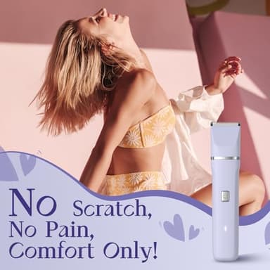 Electric Razors for Women - Wet/Dry Womens Electric Shaver for Legs, Replaceable Body Hair Blade Heads&Hair Remover for Face Head, No Nick, No Cut, No Razor Burn, Purple - Image 2