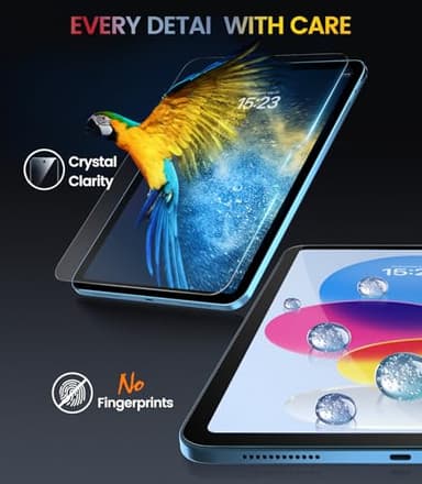 EZ-GLAZ-2 Pack Screen Protector for iPad 11th A16 11-in. /10th Generation 10.9-in. (2025/2022), 9H+ Hardness Tempered Glass with Easy Application Tray, Support Apple Pencil, Case Compatible, HD Clear - Image 6