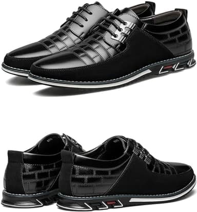 Mens Dress Shoes Comfortable Fashion Dress Sneakers Men Premium Vegan Leather Casual Shoes Business Office Wedding Formal Modern Oxfords - Image 3