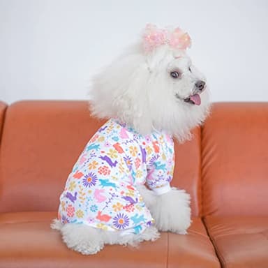 CuteBone Small Dogs Outfit Soft Puppy Onesies Pjs Dog Easter Rabbit Pajamas Pet Coat Cat Apparel Comfy Doggie Jumpsuit Bodysuit for All Seasons P276XL - Image 5