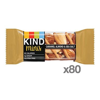 KIND Minis Healthy Snack Bar, Caramel Almond & Sea Salt, 3g Sugar, Gluten Free Bars, 0.7 OZ, (80 Ct) - Image 3