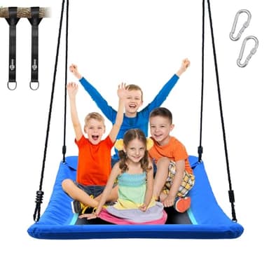 Trekassy 700lb Giant 60" Skycurve Platform Tree Swing for Kids and Adults with 2 Hanging Straps-Blue - Image 1