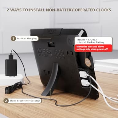 Raynic Digital Clock, 11.5" Large Display Calendar Clock with Day and Date, Indoor Temperature, Adjustable Brightness, Snooze,12/24H, DST for Home, Office, Elderly - Image 6