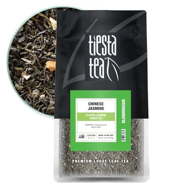 Tiesta Tea - Chinese Jasmine, Loose Leaf, Classic Jasmine Green Tea, Premium Blend, Medium Caffeinated, Make Hot or Iced Brews Up to 200 Cups, 16 Ounce Resealable Bulk Pouch - Image 1