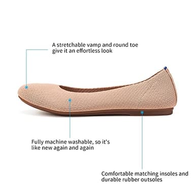 Frank Mully Women's Knit Ballet Flat Round Toe Flat Shoes Slip On Classic Low Wedge Ballerina Shoes, Ecru, 7 - Image 7