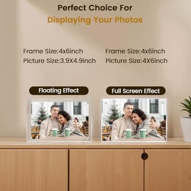 JOHOUSE 5 Pack 4 x 6 Acrylic Picture Frames, Double Sided Magnetic Photo Frames Self Standing Frameless Transparent for Desktop Display Gifts for Women - Image 7
