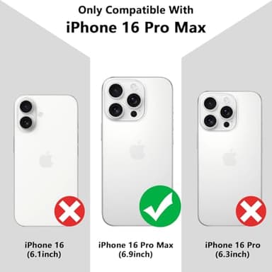 Jefonha Compatible with iPhone 16 Pro Max Case with Finger Hand Strap Kickstand, Trendy Cool Leopard Cheetah Print Phone Case for Women Men, Full Camera Protection Shockproof Protective Cover, Black - Image 7