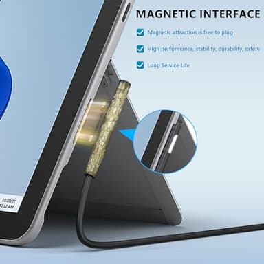 COWOOGMZ Surface Pro Charger-65W Surface Charger Compatible with Microsoft Surface Pro 9,8,7+,7,6,5,4,3,X,10,Surface Book 3,2,1,Surface Go 3,2,Surface Laptop Studio,Support 44W,36W,24W Surface Charger - Image 3