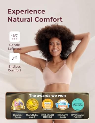 Momcozy Nursing Bras for Breastfeeding, Seamless Ultra Comfort Maternity Bra, Natural Shape, Pregnancy Sleep Bralette - Image 2