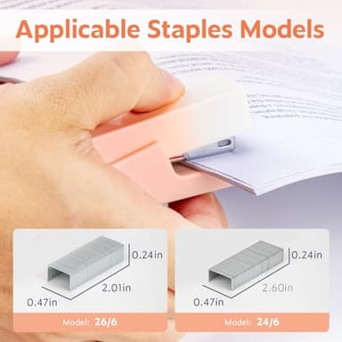 NUSIGN Mini Stapler with 830 Staples, Small Cute Desk Staplers, 25 Sheet Capacity, Pink-White Gradient - Image 3