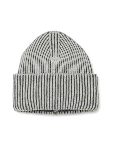 The Drop Women's Bliss Two-Tone Ribbed Beanie, Grey, One Size - Image 1