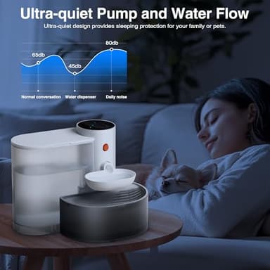 ZNQP Smart Pet Water Fountain Filterless, Wireless Cat Water Fountain3.5L/118OZ Large Capacity, Automatic Water Dispenser for Cats, Rechargeable Pet Water Dispenser with Anti-Accidental Touch Mode - Image 3