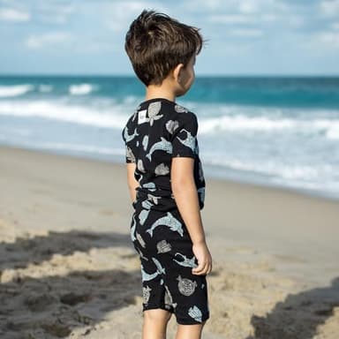 Burt's Bees Baby Boys' Pajamas, Short Sleeve Tee and Shorts 2-Piece PJ Set, 100% Organic Cotton - Image 3