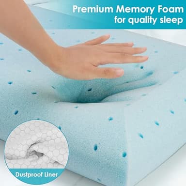 CushyOasis Memory Foam Pillows for Side, Back and Stomach Sleepers, Bed Pillow with Washable Cover and Breathable Mesh, Bed Pillow for Sleeping Standard Size (Grey) - Image 4