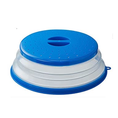 Collapsible Microwave Splatter Cover, 10.5 Inch, Dishwasher-safe, Microwave Plate Cover With Steam Vent，BPA-Free Silicone & Plastic(1 PCS,blue) - Image 1