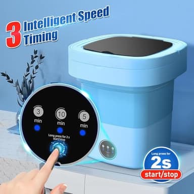 Folding Washing Machine, 11L Mini Washing Machine with 3 Cleaning Modes, Suitable for Baby Clothes, Underwear, Socks, Portable Washing Machine Folding Design Suitable for Apartments, Camping & Travel - Image 2