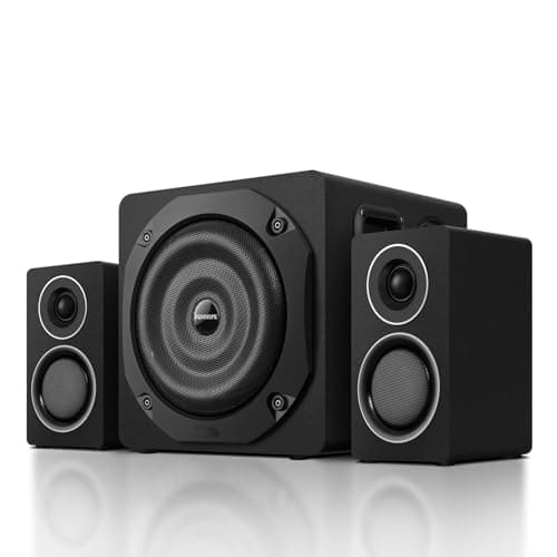 ZQMMSPK Computer Speakers with Subwoofer, 2.1 Gaming Speaker System for Desktop PC, 6.5" Deep Bass, Bluetooth 5.3, AUX/RCA/Optical/Coaxial, Surround Sound for PC/Monitor/TV - Black