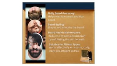 Beard Grooming Kit, Beard Care Set, Men's Grooming Kit, Beard Trimming Kit, Natural Boar Bristle Brush and Pear Wood Comb Set for Men - Dual Action Grooming for Beards and Mustaches - Image 5