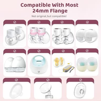 Nursi Luna Flange Inserts 8PCS 21mm for 24mm Flange/Shield of Most Pumps, Flange Sizing Kit Silicone Flange Insert, Breastfeeding Essentials Kit for New Moms - Image 2