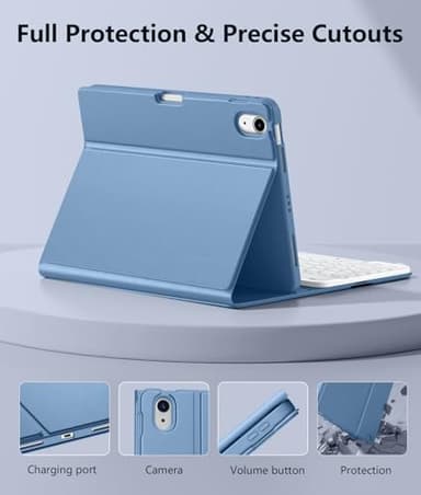 Wenlaty Keyboard Case for iPad Air 11-inch Case with Keyboard (M3/M2, 2025/2024) & Air 5th/4th Generation 10.9'' - Detachable Wireless, Thin & Light Cover with Pencil Holder for iPad Air 11-inch, Blue - Image 7