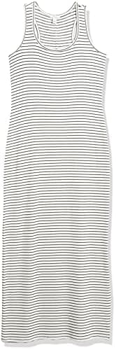 Amazon Essentials Women's Supersoft Terry Racerback Maxi Dress (Previously Daily Ritual), Black White Thin Stripe, X-Large - Image 8