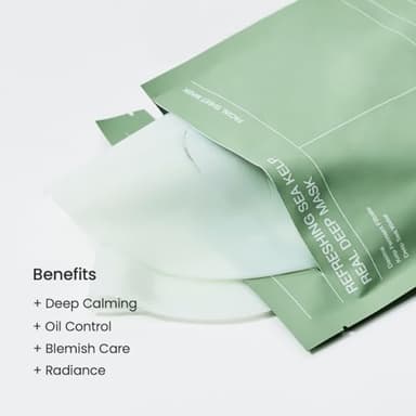 BIODANCE Refreshing Sea kelp Real Deep Mask, Overnight Hydrogel Mask, Calming, Oil & Sebum Control, Blemish Care, Korean Skincare, Stocking Stuffers for Teen Girls | 1.19oz(34g) x 4ea - Image 4