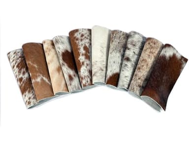 Natural Cowhide Leather Squares, Mixed Colors Hair-On Hide, 6 * 6 Inch, Pack of 10 - Image 4