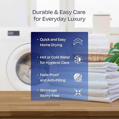 California Design Den Split King Sheets Sets for Adjustable Bed - Luxury 1000 Thread Count Sateen, Thick and Natural 100% Cotton Bed Sheets, Deep Pockets, Soft and Durable Bedding Set - White - Image 8