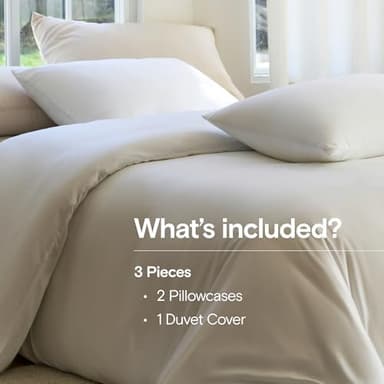DOZ Duvet Cover Set, 100% Viscose derived from Bamboo, Organically Grown, Buttery Soft, Cooling Duvet Covers, High GSM, 1 Duvet Cover and 2 Pillowcases, 106"x90" (Snow, King/Cal King - Image 3