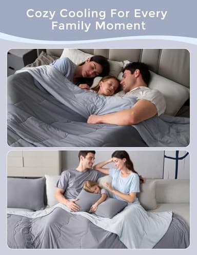 Momcozy Life CoolMurm Cooling Comforter for Hot Sleepers, Twin/Twin XL 68" x90” Soft Breathable Pregnancy Cooling Blanket, 3-Second Cooling, 8 Hours+ Stay Cool All Night, Deep Light Grey - Image 9