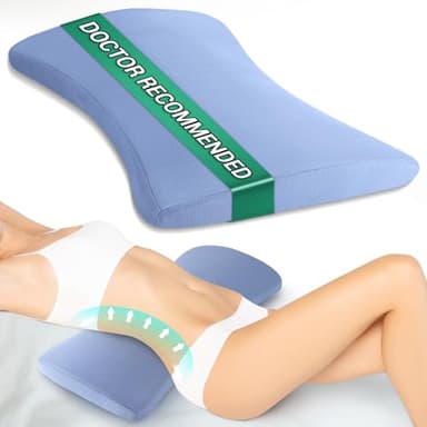 Lumbar Support Pillow for Bed Relief Back Pain: Lower Back Pillow for Sleeping - Memory Foam Waist Pillow - Back Wedge Bolster Pillow for Side, Back&Stomach Sleepers - Bed Rest Pillow for Car, Sofa - Image 9