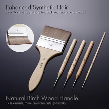 ARTIFY 30-Piece Expert Paint Brush Set, Upgraded Version, Complete Range of Sizes, Enhanced Synthetic Brushes with Canvas Roll and Palette Knife for Acrylic, Oil, Watercolor, and Gouache - Image 4