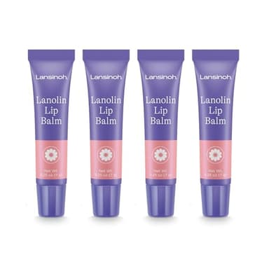 Lansinoh Lanolin Lip Balm, 4 Pack, 0.25 oz Each, Ultra-Moisturizing Lip Care with Natural Lanolin for Dry, Chapped Lips - Image 1