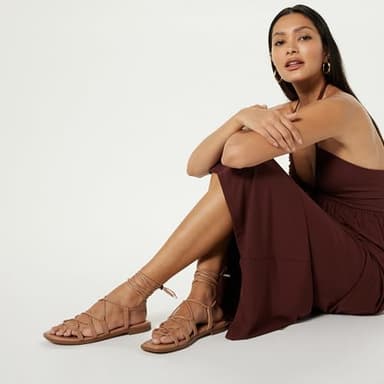 The Drop Women's Haven Lace Up Gladiator Sandal, Doe Tan, 8 - Image 5