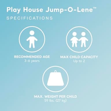 Intex Inflatable Jump-O-Lene Trampoline Bounce House with Crawl-Thru Door & Net - Indoor & Outdoor Backyard Blow-Up Bouncy Playhouse for Kids Ages 3-6 - Image 3