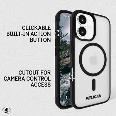 Pelican Ranger iPhone 16 Case [Compatible with MagSafe] Rugged Magnetic Phone Case with 12ft Military-Grade Drop Protection - Heavy Duty Phone Cover for iPhone 16 - Frosted Clear - Image 4