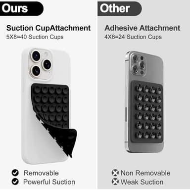 2 Pack Silicone Sticky Grip Holder for Cellphone, Silicone Suction Cup Phone Case Mount Double Sided, Hands-Free Phone Accessories Strong Grip Holder for Selfie and Video (Black) - Image 4