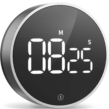 VOCOO Digital Kitchen Timer - Magnetic Countdown Countup Timer with Large LED Display Volume Adjustable, Easy for Cooking and for Seniors and Kids to Use (Space Grey) - Image 1