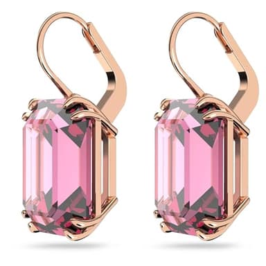 Swarovski Millenia Earrings, Octagon cut crystal, Pink, Rose-gold tone plated - Image 3