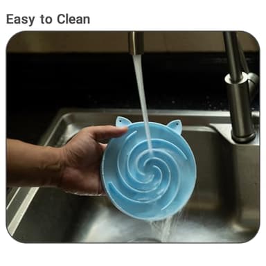 Bifeaw Slow Feeder Cat Bowl, Easy to Clean Silicone Bowl, Ideal for Dry and Wet Food (Green and Blue) - Image 7