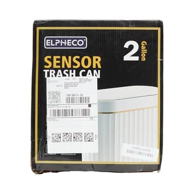 ELPHECO Automatic Motion Sensor Trash Can - 2 Gallon Slimline for Bathroom, Bedroom, Kitchen, Office - White with Gold Trim - Image 11