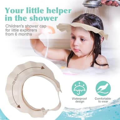 Baby Shower Cap Hat Soft Adjustable Bath Head Cap Visor for Washing Hair Safe Shampoo Shower Bathing Protection Head Eye Ear,Shampoo Caps for Toddler,Baby,Kids,Children,Makes the Bath More Fun - Image 5