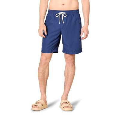 Amazon Essentials Men's 9" Swim Trunks with Mesh Lining, Pockets, Drawstring Closure, Navy, XX-Large - Image 1