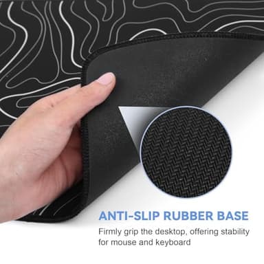 Large Mouse Pad for Desk - Gaming Mouse Pad with Non-Slip Base Stitched Edges, Desk Mat Desk Pad for Keyboard and Mouse - Image 3